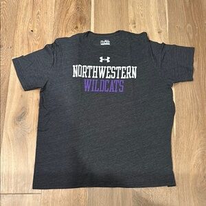 Under Armour Dark Charcoal Gray Tee with Northwestern Wildcats Design
